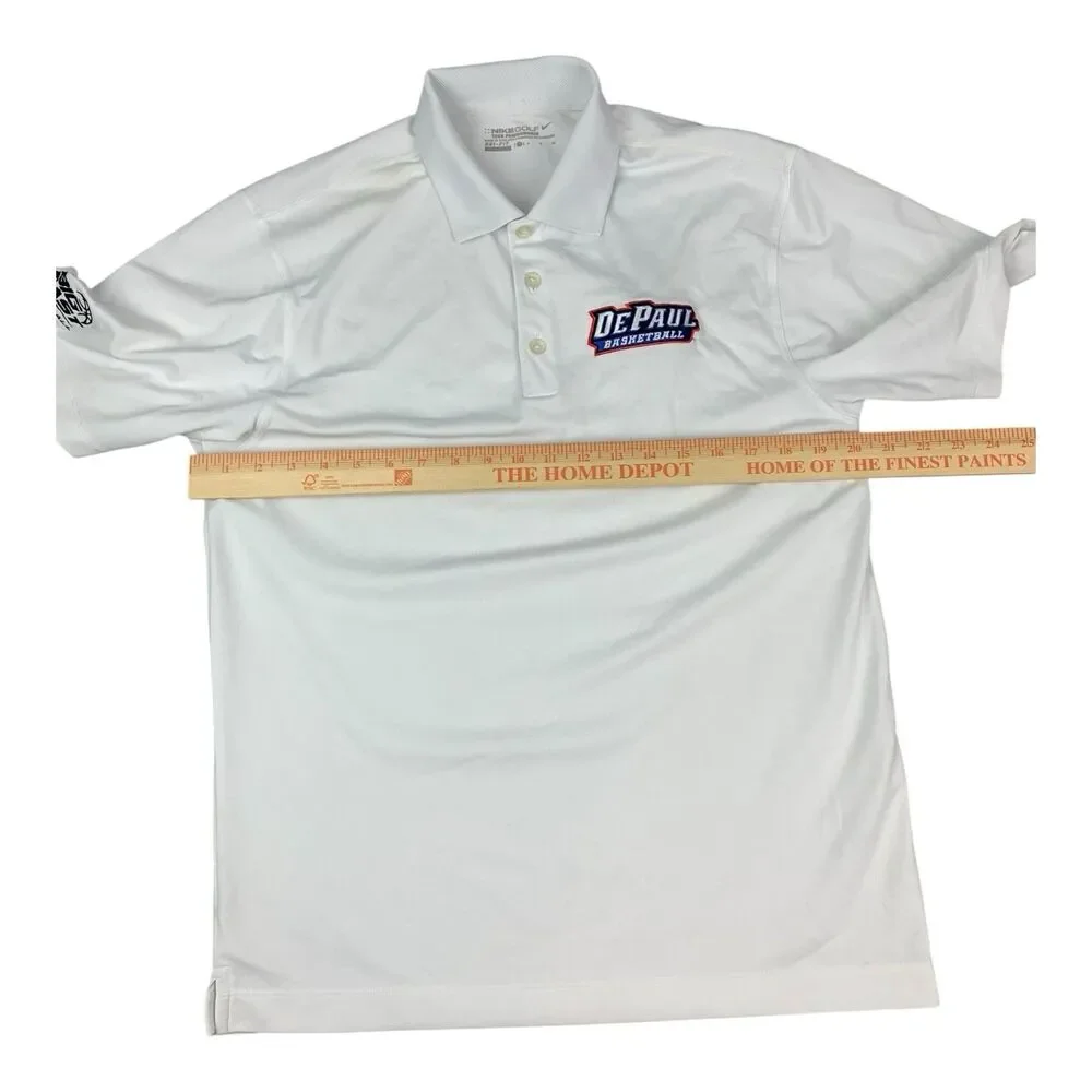 DePaul Blue Demons Nike Dri Fit Polo Shirt, White, Big East Basketball, Small